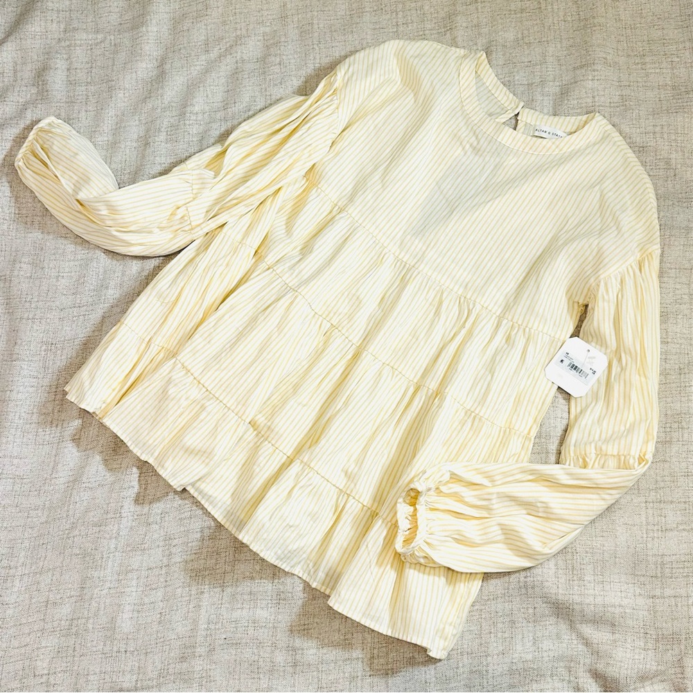 Striped Ivory/Yellow Women's Top